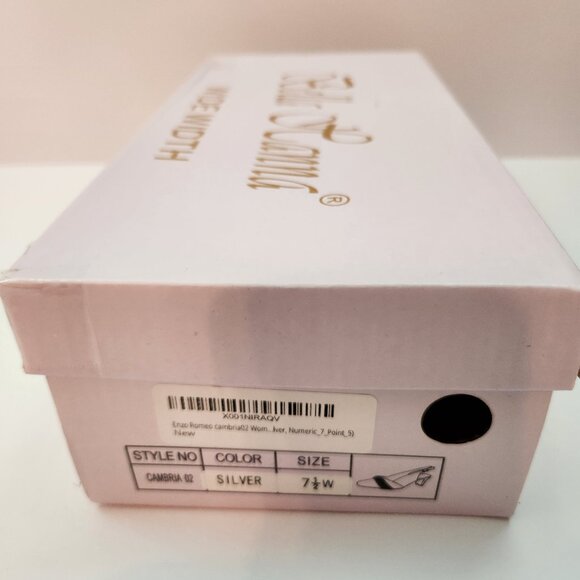 NWT  Enzo Romeo Cambria Women's Silver Sling Back Mid-Heeled Pointy Pumps, 7.5W - Picture 5 of 8